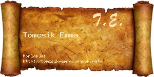 Tomcsik Emma névjegykártya