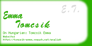 emma tomcsik business card